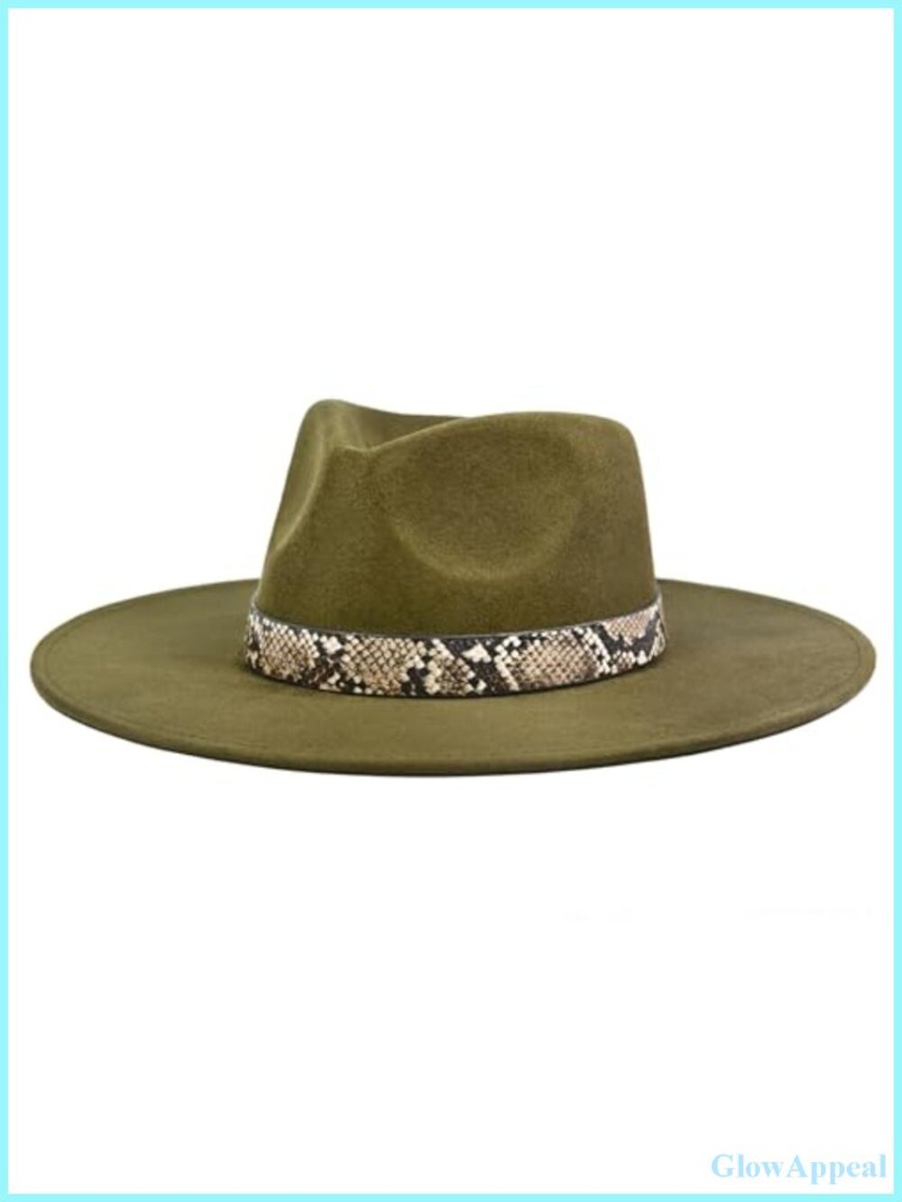 Wide Brim Fedora Hat Vegan Suede Western Rancher